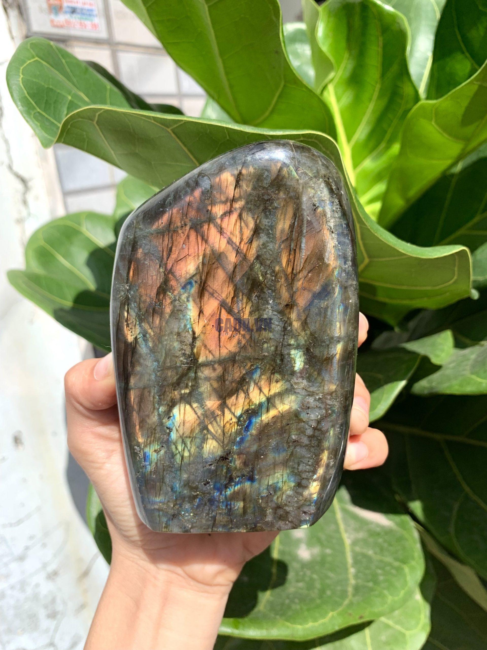 ĐÁ XÀ CỪ - HẮC NGUYỆT QUANG - Labradorite (XC185) - KL: 0,976KG