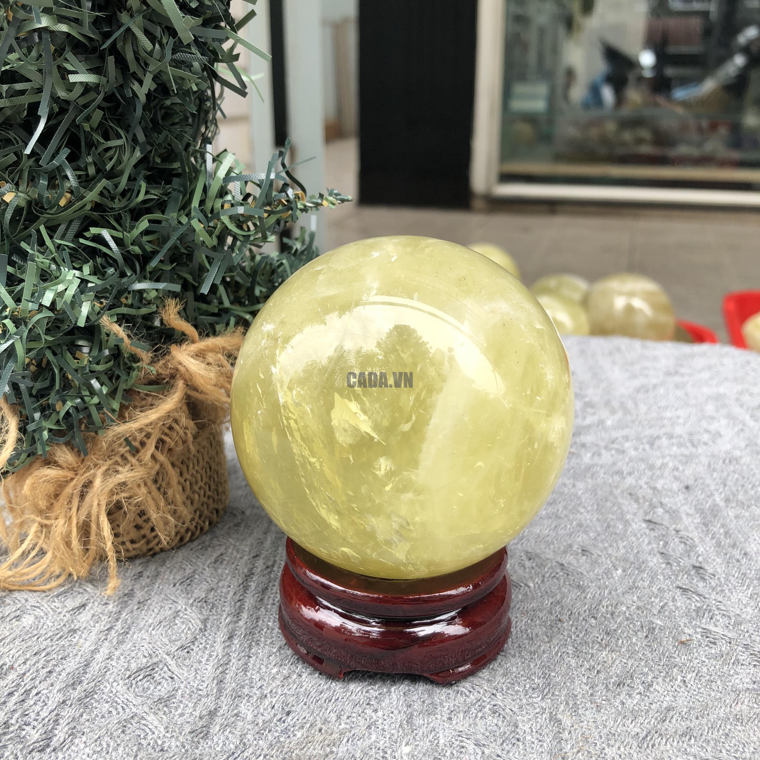 Bi Cầu Thạch Anh Vàng – Citrine Sphere (BV81) - KL: 0,6 KG - ĐK: 7,64 CM
