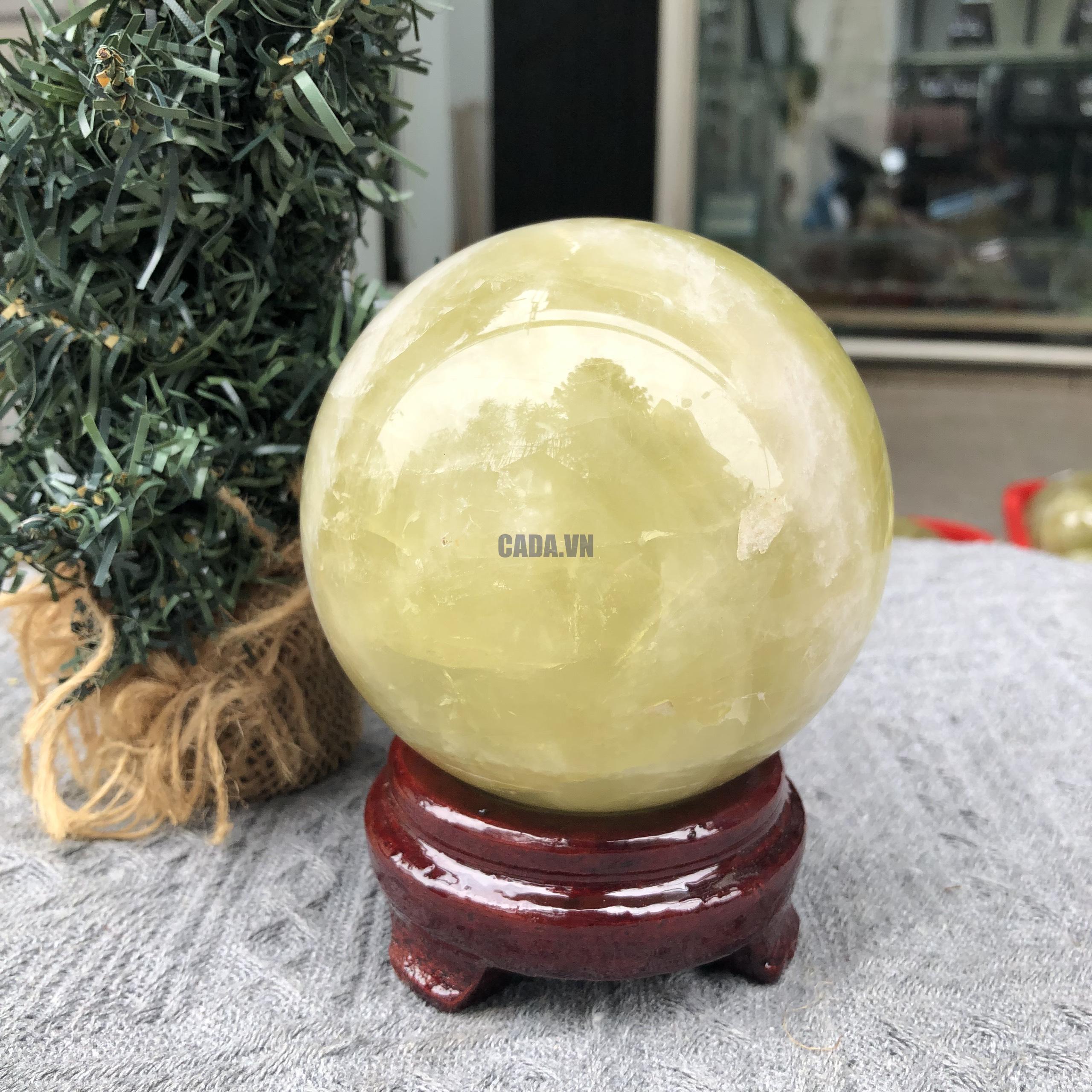 Bi Cầu Thạch Anh Vàng – Citrine Sphere (BV99) - KL: 1,175 KG - ĐK: 9,55 CM