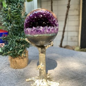 Bi Cầu Miệng Cười Thạch Anh Tím – Amethyst (BTH05) - KL: 0,205 KG - ĐK: 5,8 CM