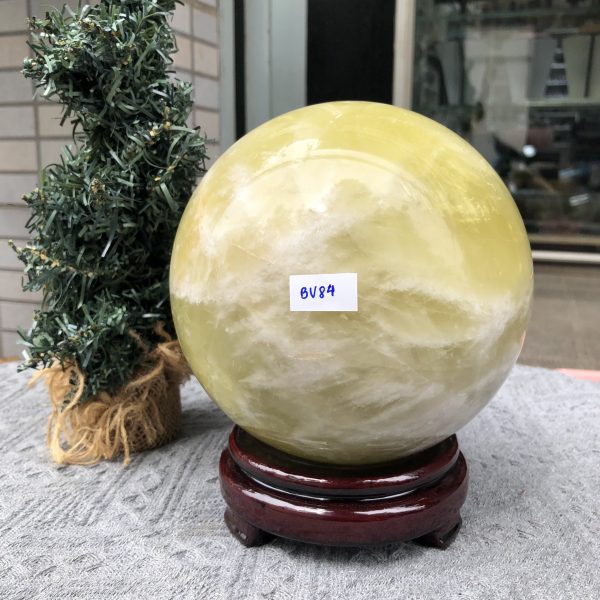 Bi Cầu Thạch Anh Vàng – Citrine Sphere (BV84) - KL: 4,68 KG - ĐK: 15,03 CM