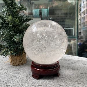 QUẢ CẦU PHONG THỦY THẠCH ANH TRẮNG (BTR64) ĐK: 11,40CM KL: 1,99KG