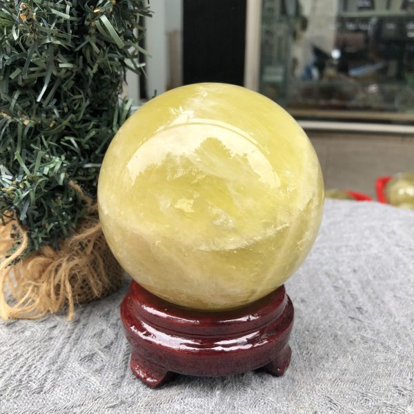 Bi Cầu Thạch Anh Vàng – Citrine Sphere (BV88) - KL: 1,06 KG - ĐK: 9,24 CM