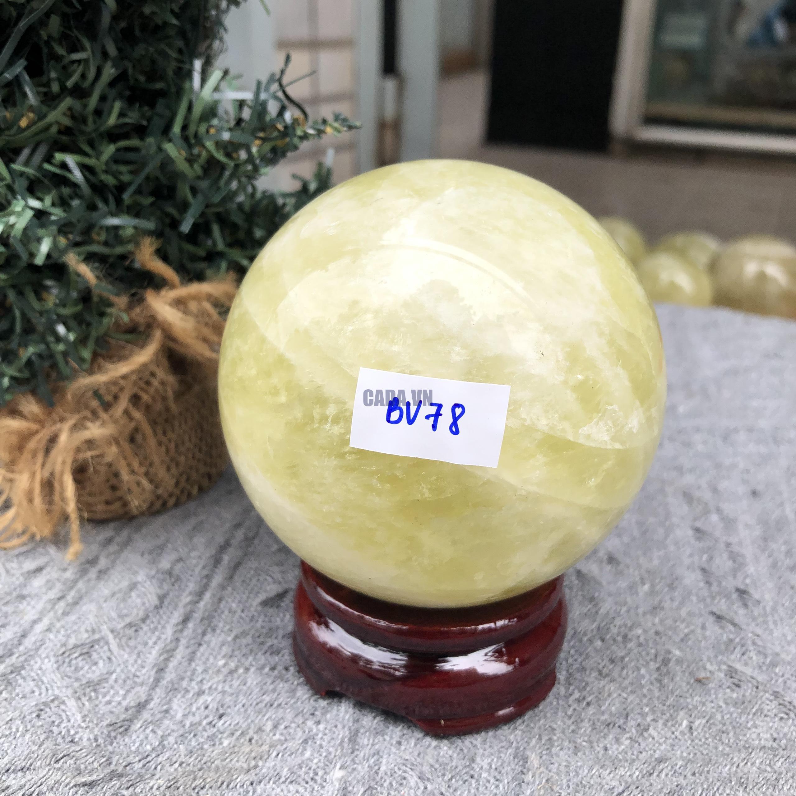 Bi Cầu Thạch Anh Vàng – Citrine Sphere (BV78) - KL: 0,71 KG - ĐK: 8,03 CM
