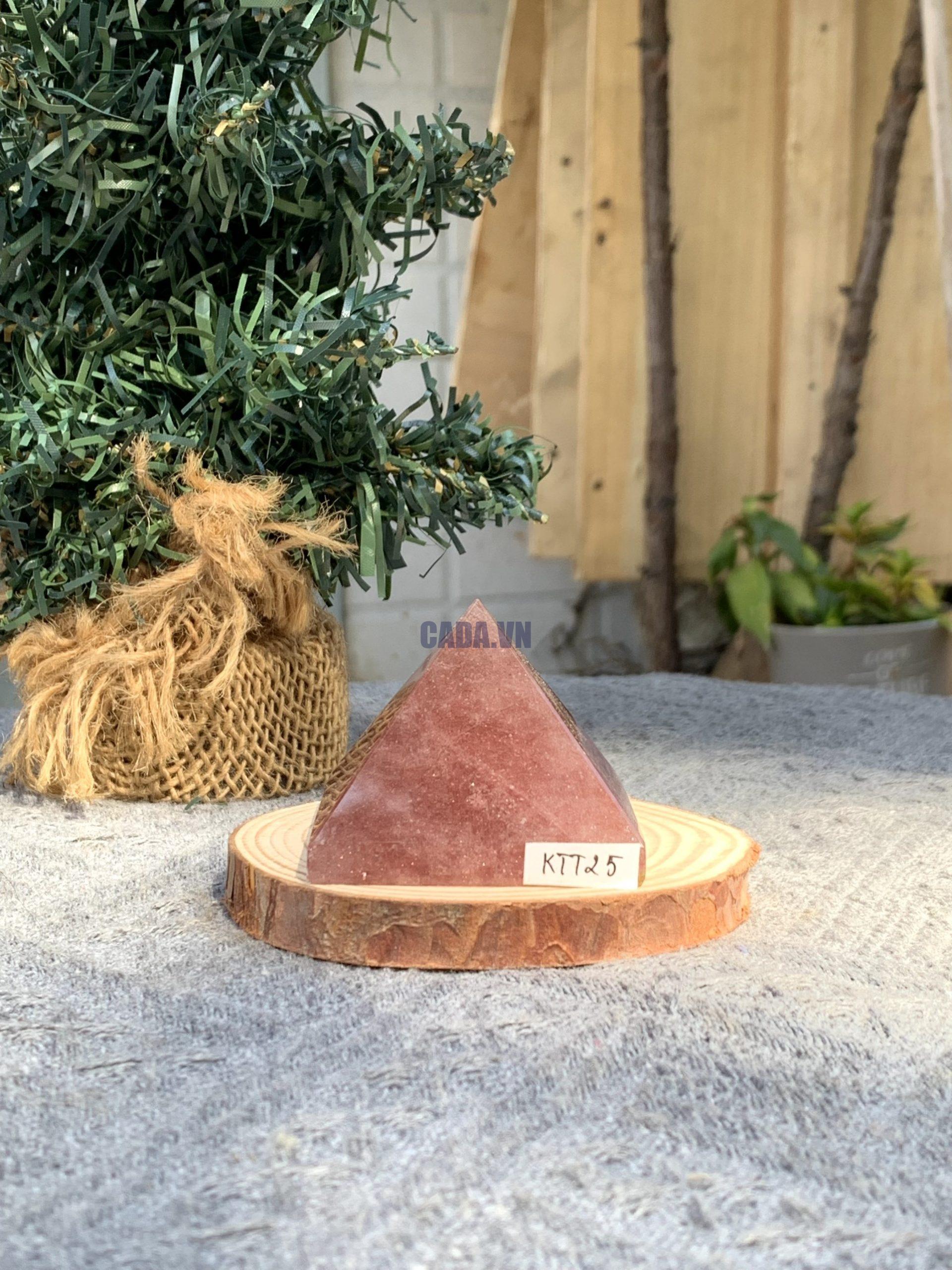 KIM TỰ THÁP ĐÁ THẠCH ANH DÂU ĐỎ - Strawberry Quartz (KTT25) KT: 4*5 CM - KL: 0,115 KG