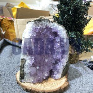 HỐC THẠCH ANH TÍM NHỎ – SMALL AMETHYST (TV401), KL: 1,218KG, KT: 12,5*10,5 CM