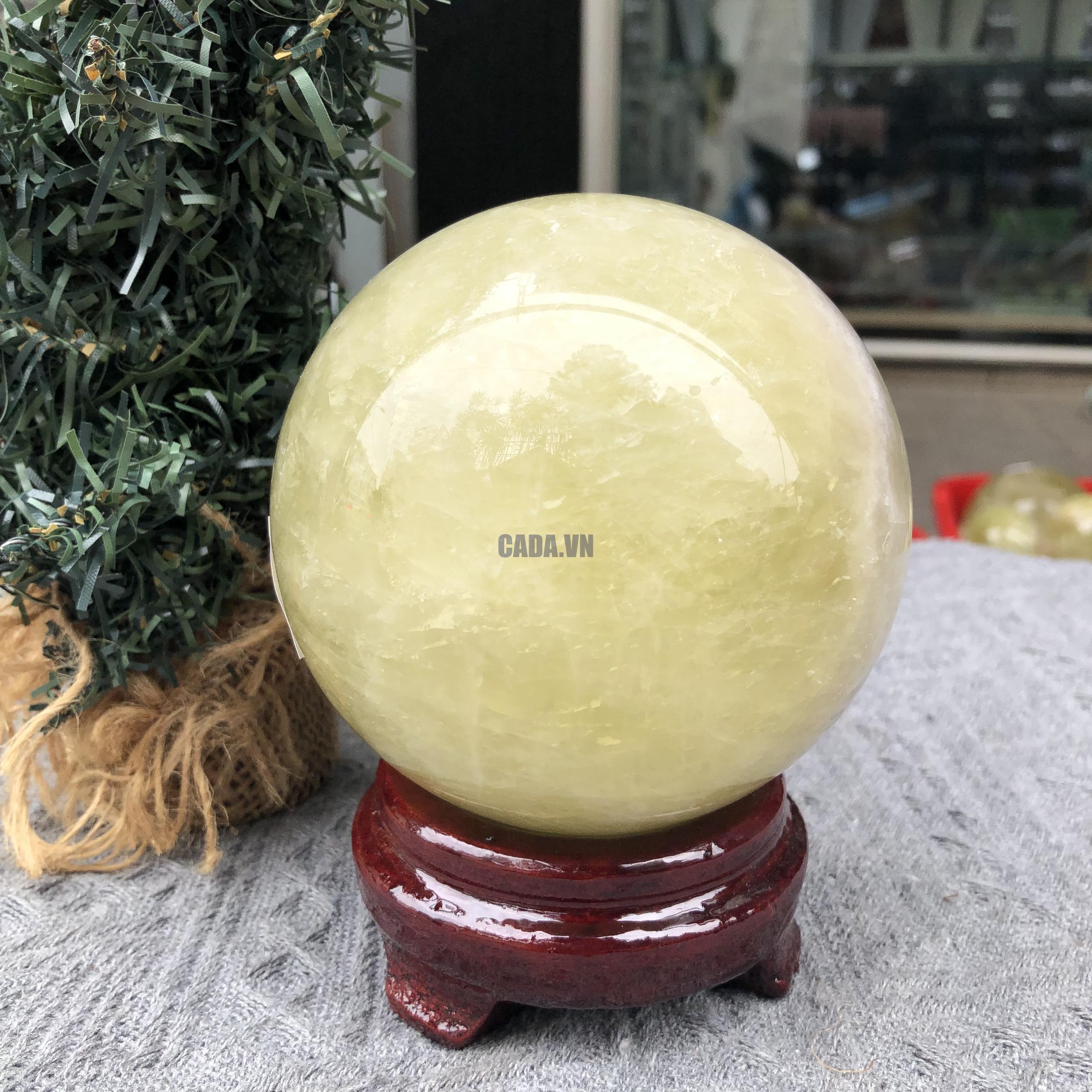 Bi Cầu Thạch Anh Vàng – Citrine Sphere (BV97) - KL: 1,315 KG - ĐK: 9,87 CM