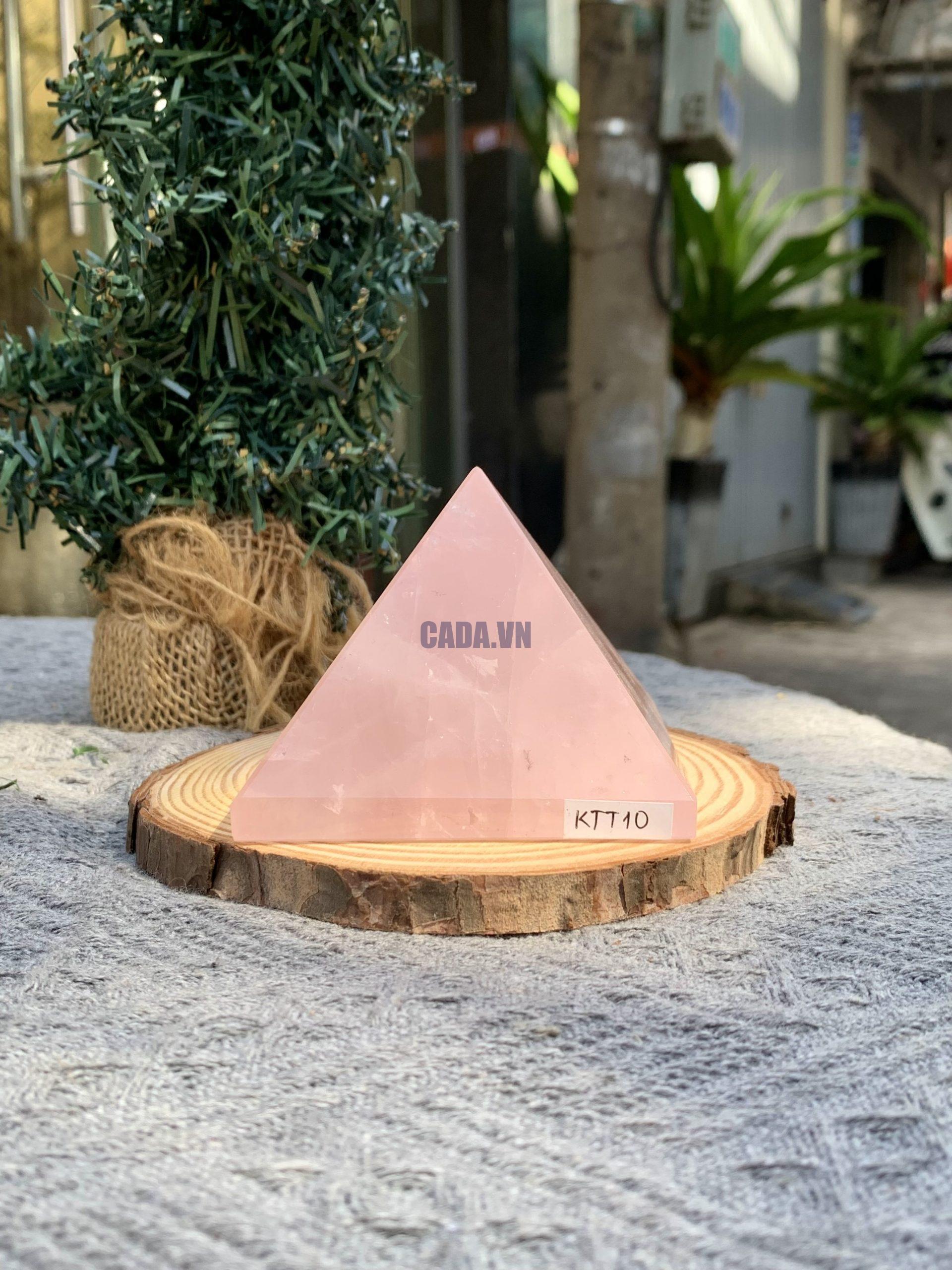 KIM TỰ THÁP ĐÁ THẠCH ANH HỒNG (KTT10) KT: 6,5*7,7 CM - KL: 0,405 KG