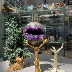 Bi Cầu Miệng Cười Thạch Anh Tím – Amethyst (BTH13) - KL: 0,615 KG - ĐK: 8,3CM