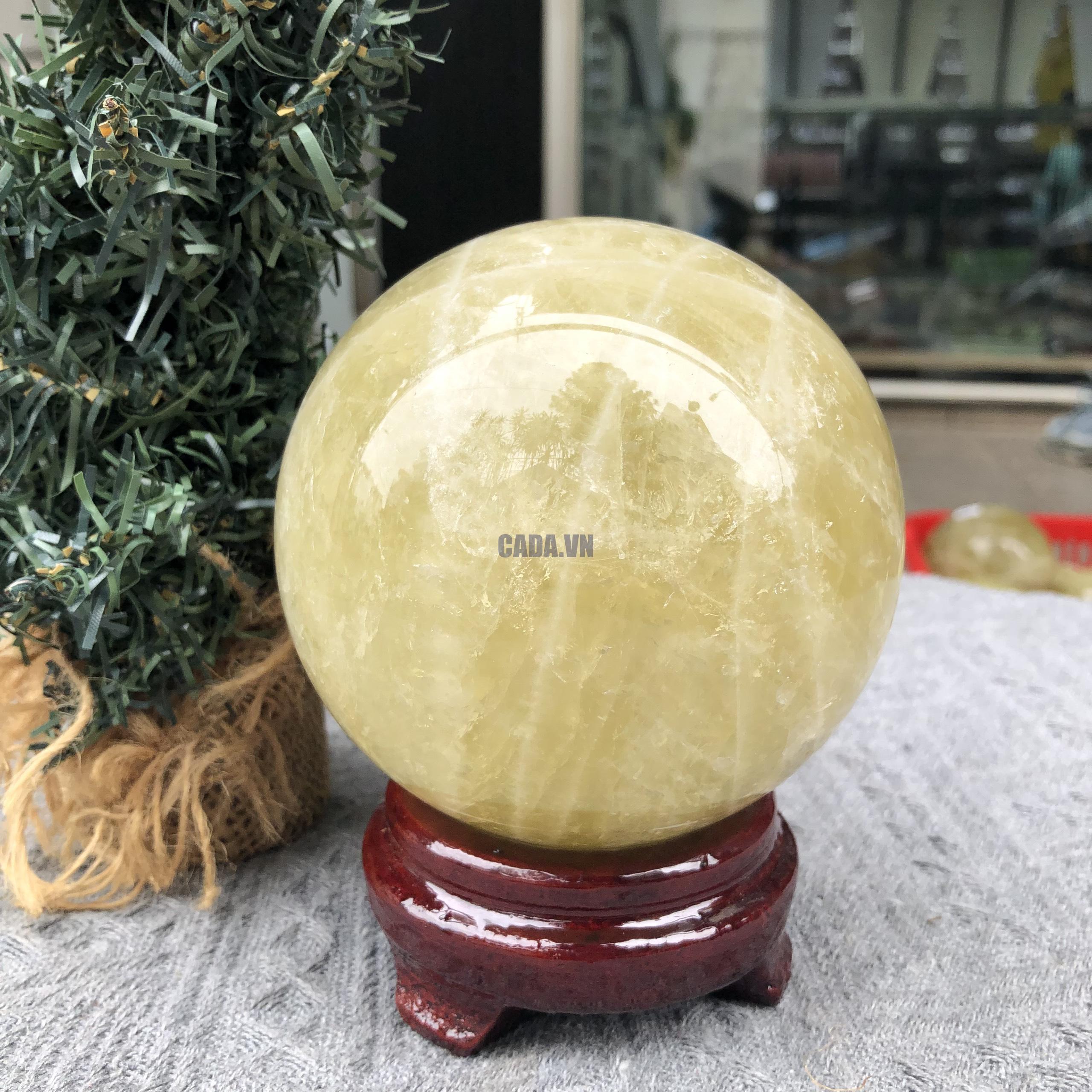 Bi Cầu Thạch Anh Vàng – Citrine Sphere (BV105) - KL: 1,475 KG - ĐK: 10,19 CM