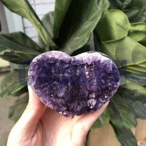 TRÁI TIM THẠCH ANH TÍM, KT: 6*8 CM (TAT125), KL: 0,3 KG