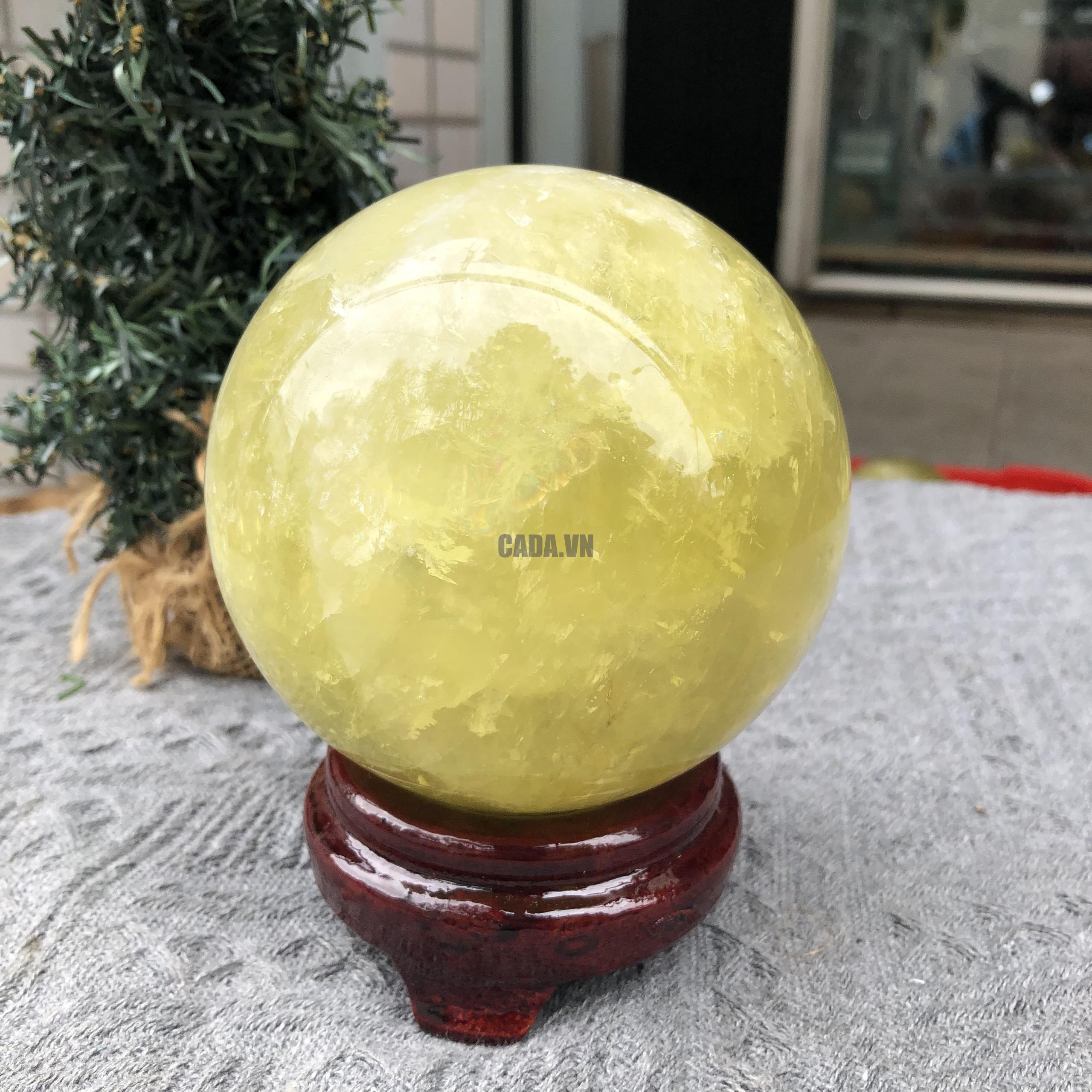 Bi Cầu Thạch Anh Vàng – Citrine Sphere (BV110) - KL: 1,465 KG - ĐK: 10,25CM