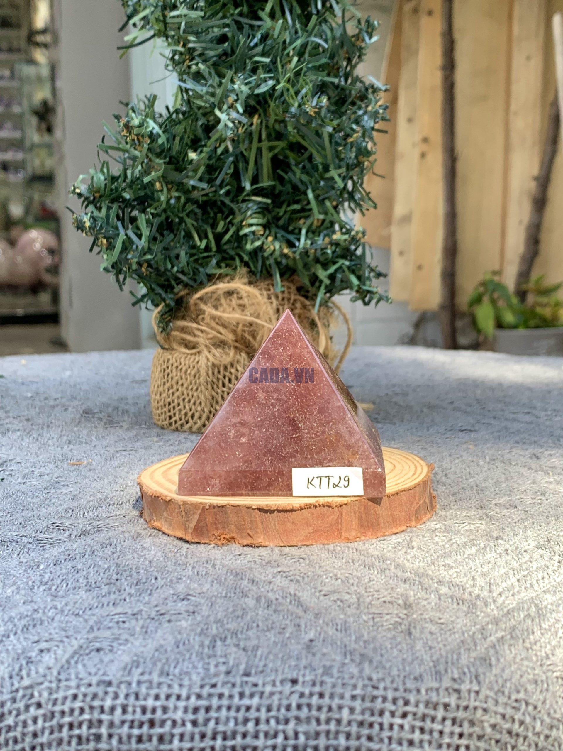 KIM TỰ THÁP ĐÁ THẠCH ANH DÂU ĐỎ - Strawberry Quartz (KTT29) KT: 4,5*5,1 CM - KL: 0,135 KG