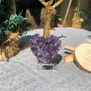 TRÁI TIM THẠCH ANH TÍM, KT: 5,7*6,0 CM (TAT119), KL: 0,14 KG