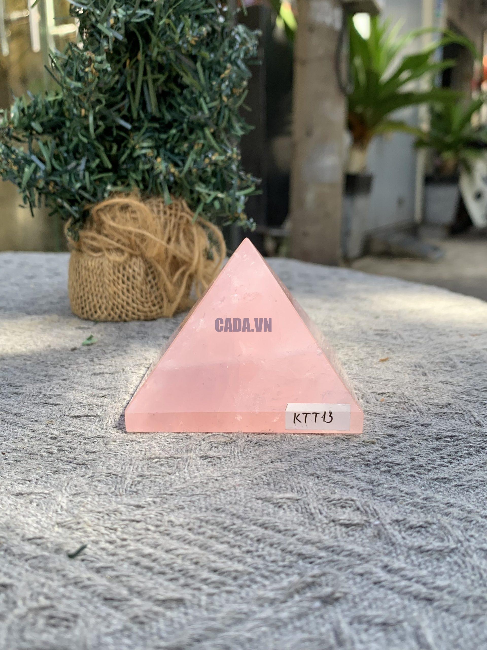 KIM TỰ THÁP ĐÁ THẠCH ANH HỒNG (KTT13) KT: 5,2*6,4 CM - KL: 0,235 KG