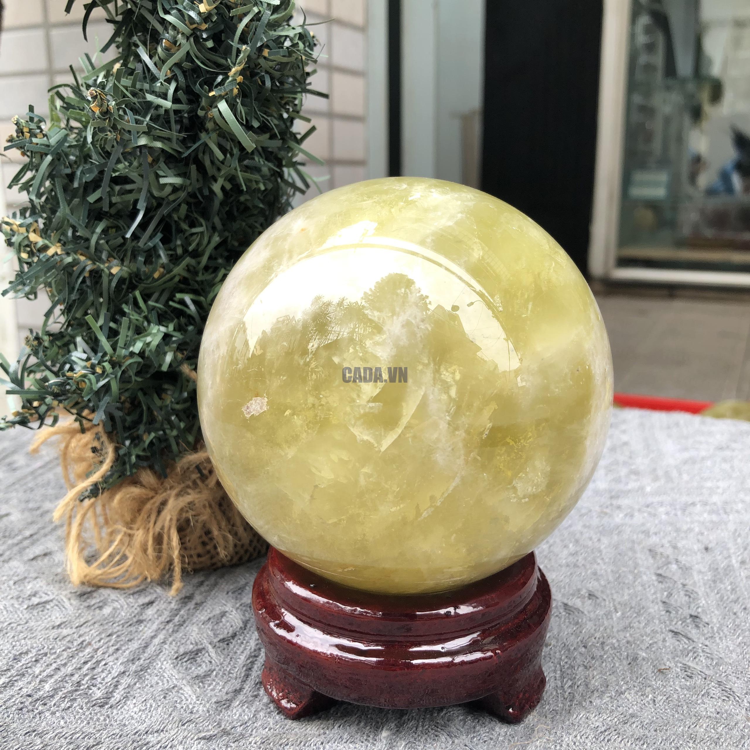 Bi Cầu Thạch Anh Vàng – Citrine Sphere (BV104) - KL: 1,32 KG - ĐK: 9,87 CM