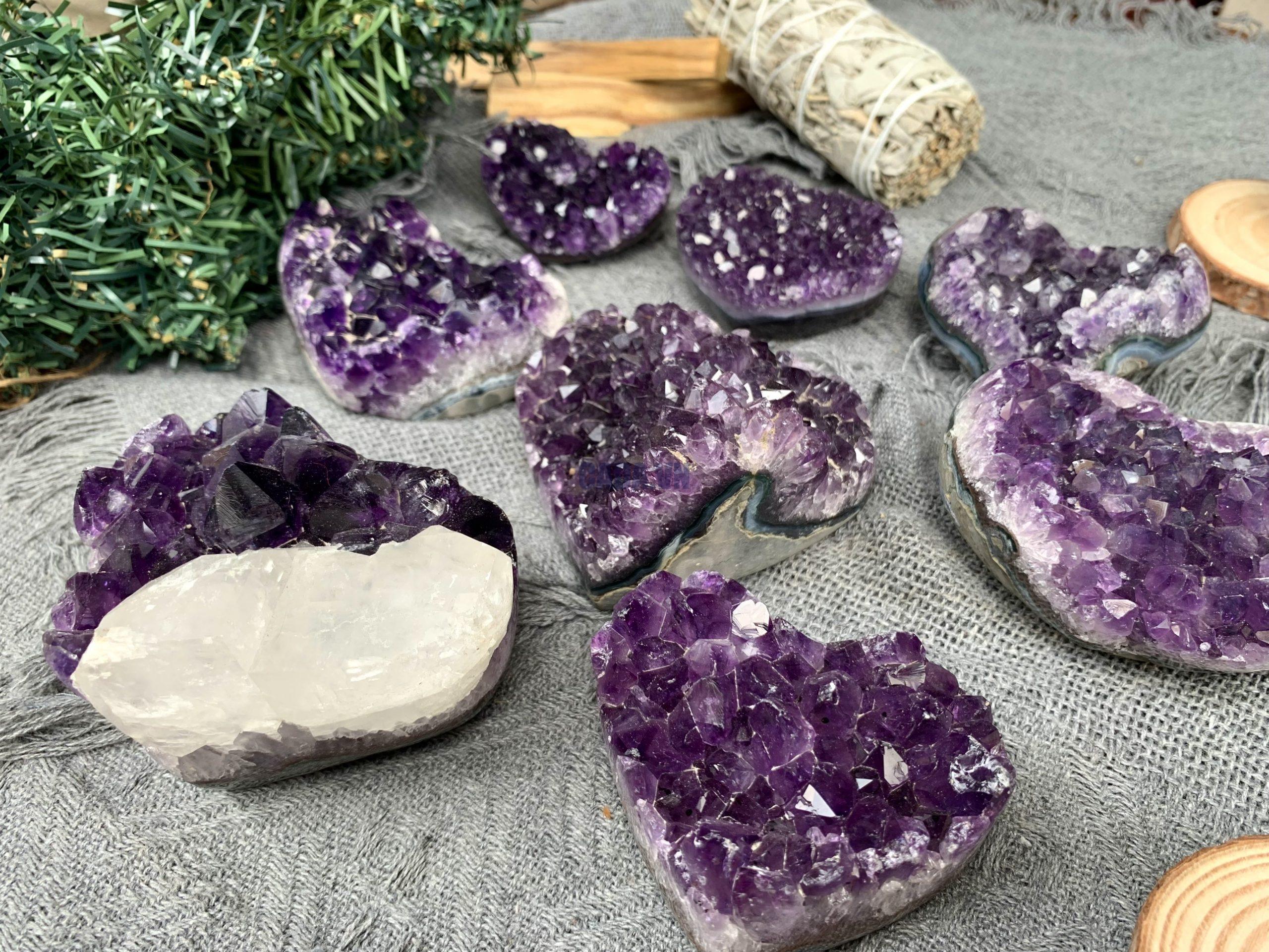 Trái tim Amethyst | Đá trang trí, sưu tầm, healing | CADA DECOR