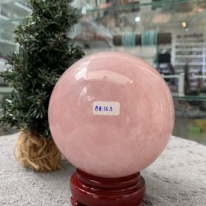 Bi cầu Thạch Anh Hồng – Rose Quartz Sphere (BH163), ĐK: 12,10CM, KL: 2,495KG