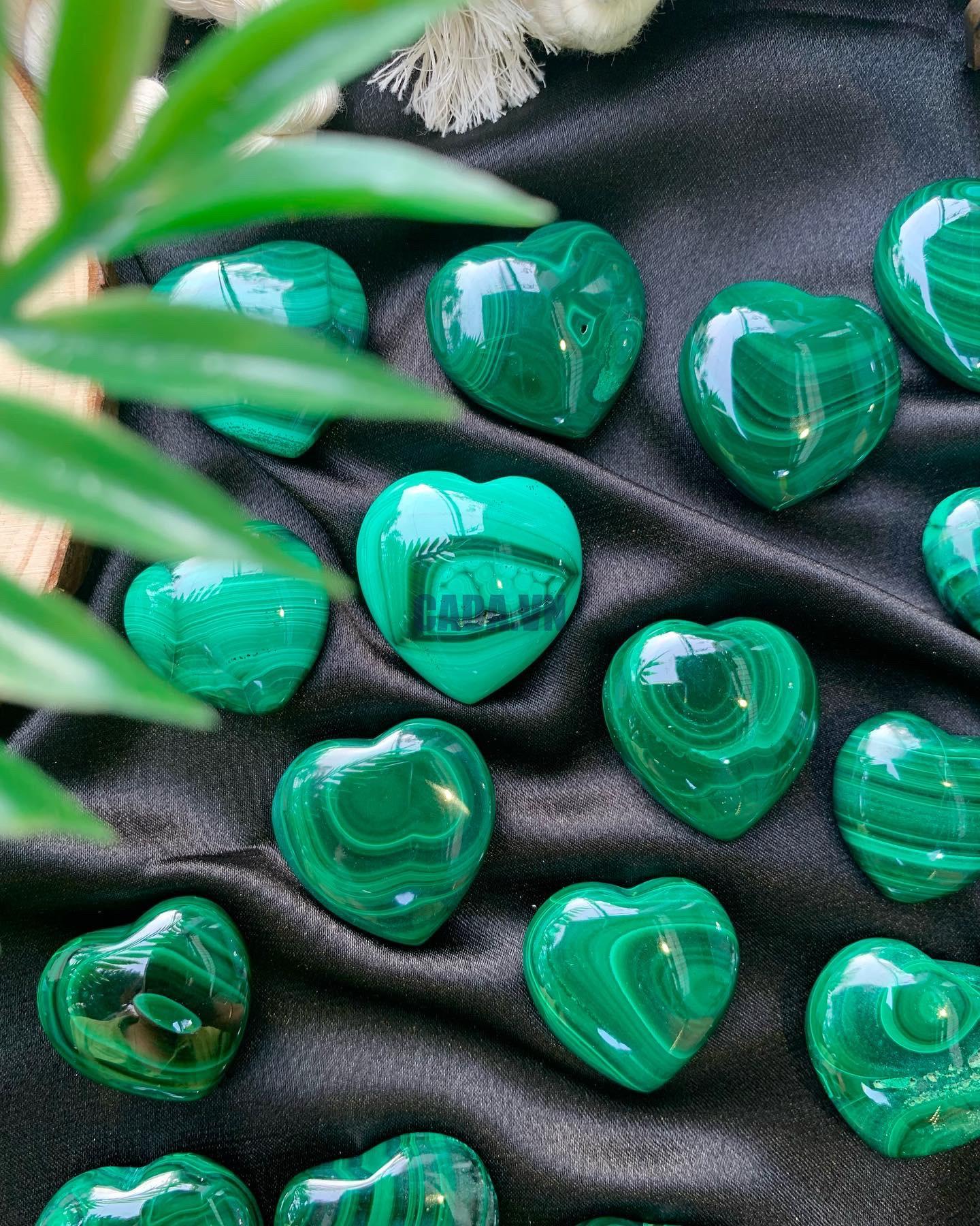 Trái Tim Đá Lông công - Malachite Heart