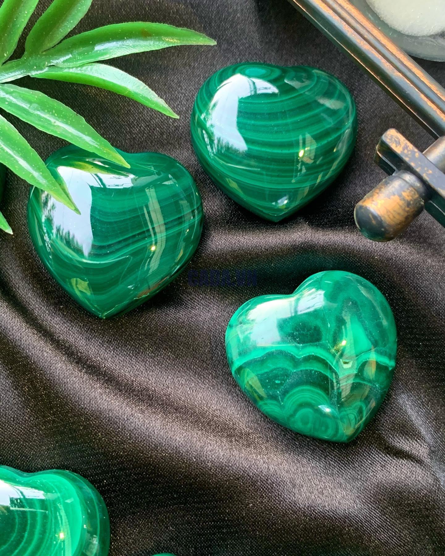 Trái Tim Đá Lông công - Malachite Heart