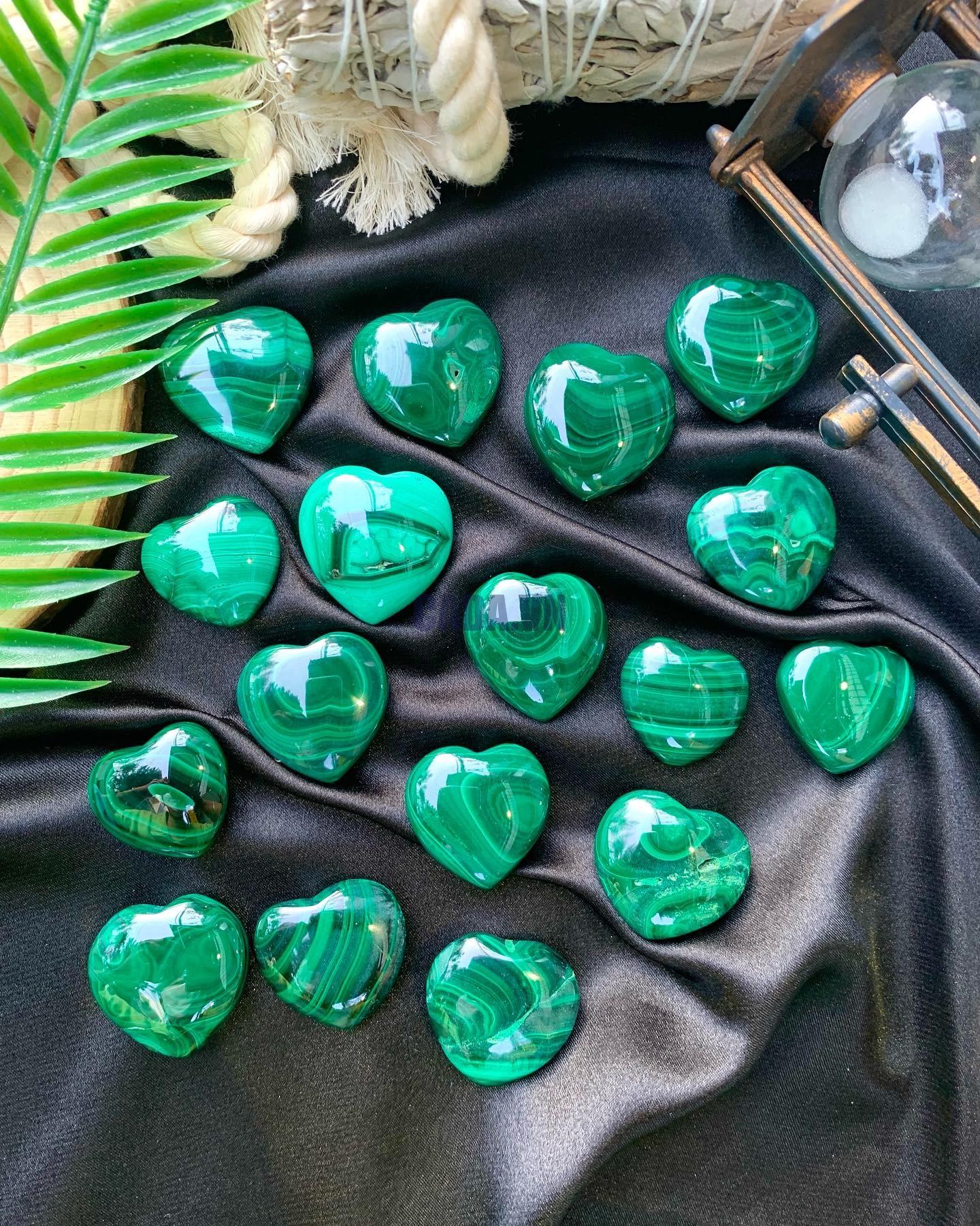 Trái Tim Đá Lông công - Malachite Heart