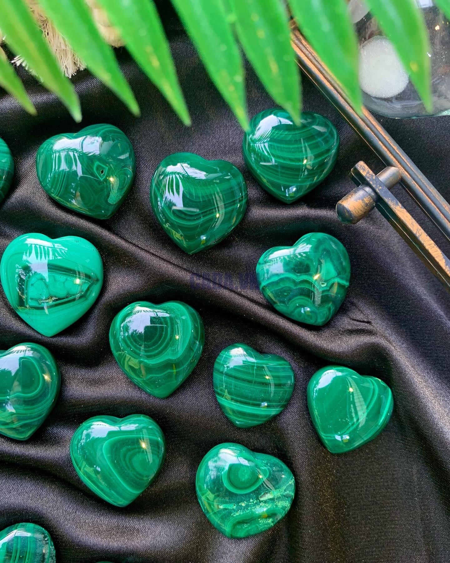 Trái Tim Đá Lông công - Malachite Heart