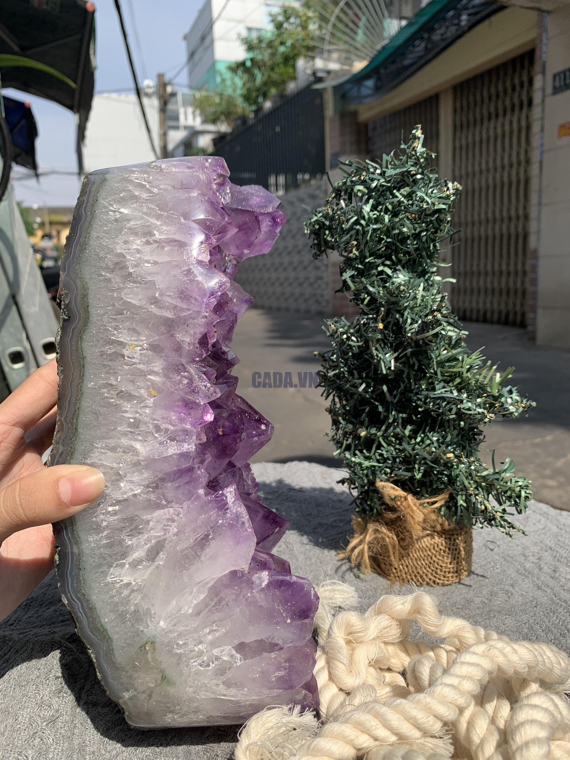 VỈ MẦM THẠCH ANH TÍM (VM05), KT: 25*9,5CM - KL: 3,6KG | CADA DECOR