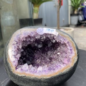 Túi Tiền – Ổ Tụ Tài Thạch Anh Tím – Amethyst (TAT41), KT: 11x8x16 CM, KL : 2,895kg