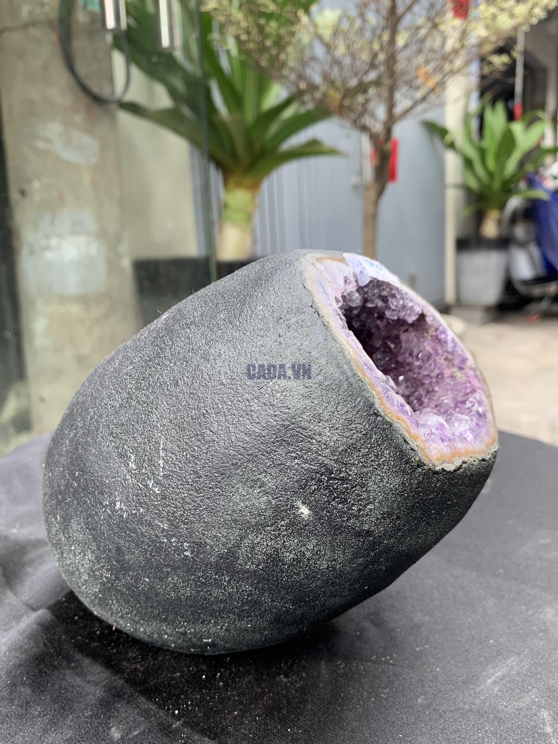 Túi Tiền – Ổ Tụ Tài Thạch Anh Tím – Amethyst (TAT41), KT: 11x8x16 CM, KL : 2,895kg