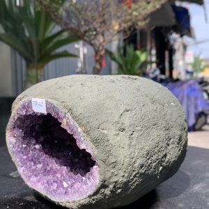 Túi Tiền – Ổ Tụ Tài Thạch Anh Tím – Amethyst (TAT42), KT: 11,5x8x14 CM, KL : 2,215kg