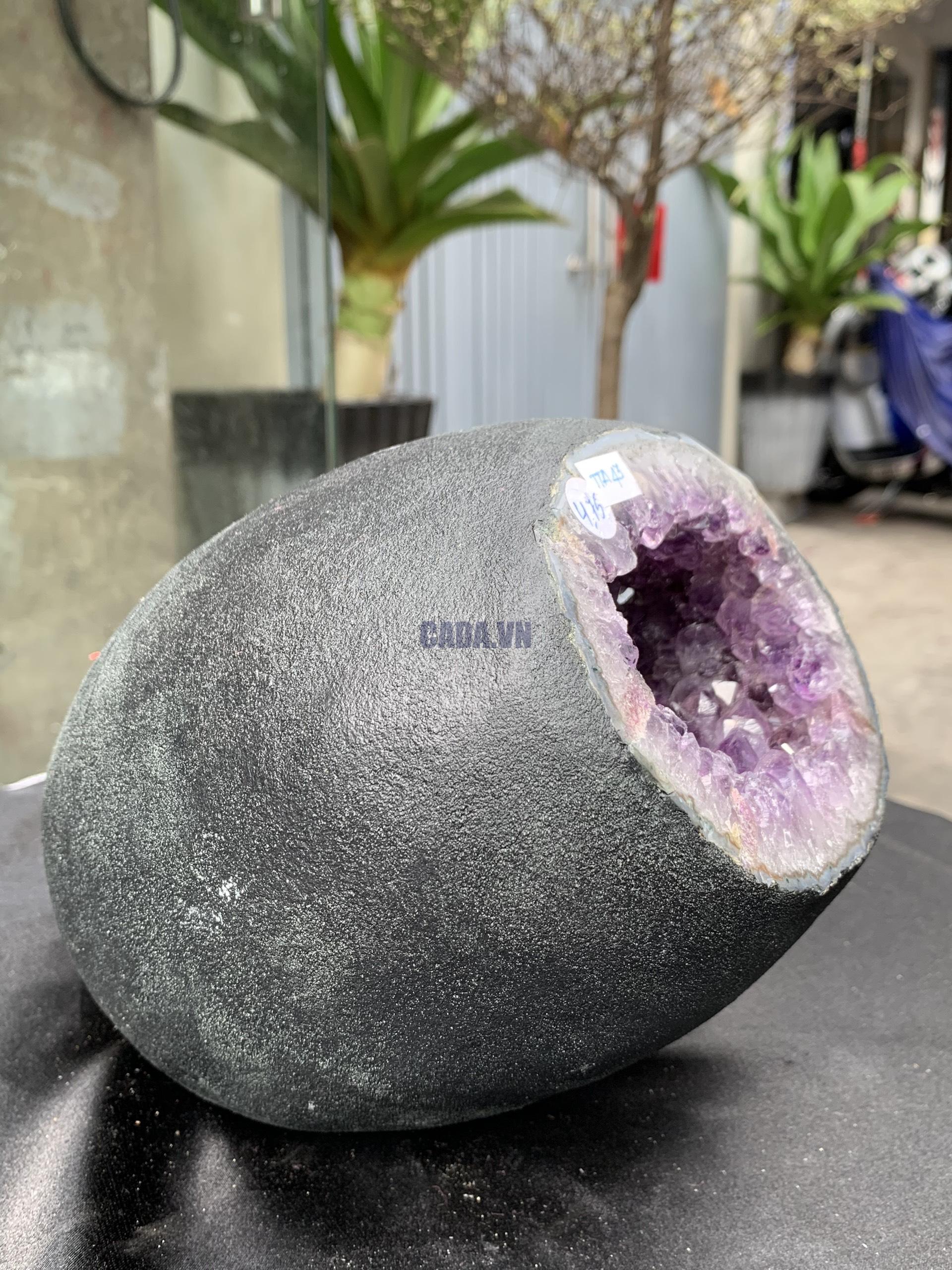 Túi Tiền – Ổ Tụ Tài Thạch Anh Tím – Amethyst (TAT43), KT: 12x10x18 CM, KL : 4,705kg