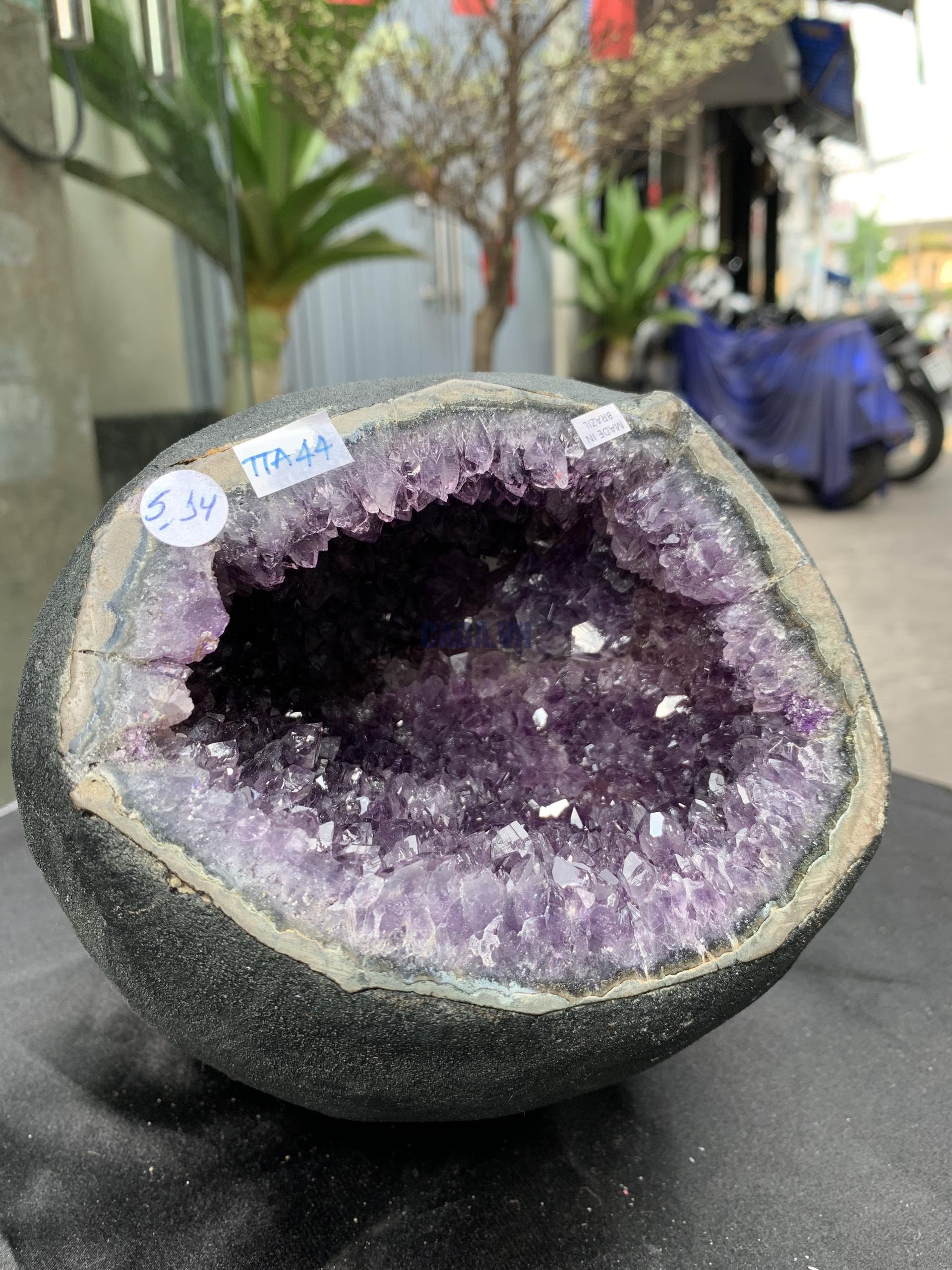 Túi Tiền – Ổ Tụ Tài Thạch Anh Tím – Amethyst (TAT44), KT: 13x10,5x20CM, KL : 5,075kg