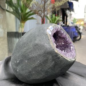 Túi Tiền – Ổ Tụ Tài Thạch Anh Tím – Amethyst (TAT44), KT: 13x10,5x20CM, KL : 5,075kg