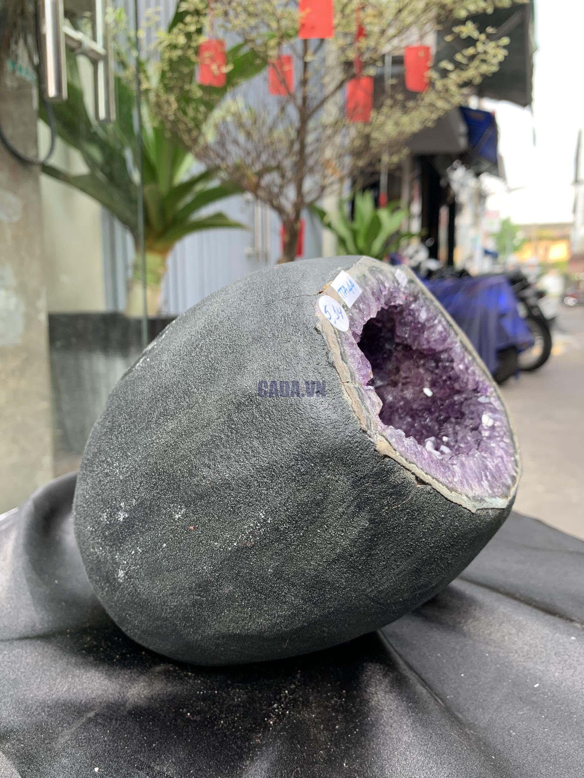 Túi Tiền – Ổ Tụ Tài Thạch Anh Tím – Amethyst (TAT44), KT: 13x10,5x20CM, KL : 5,075kg