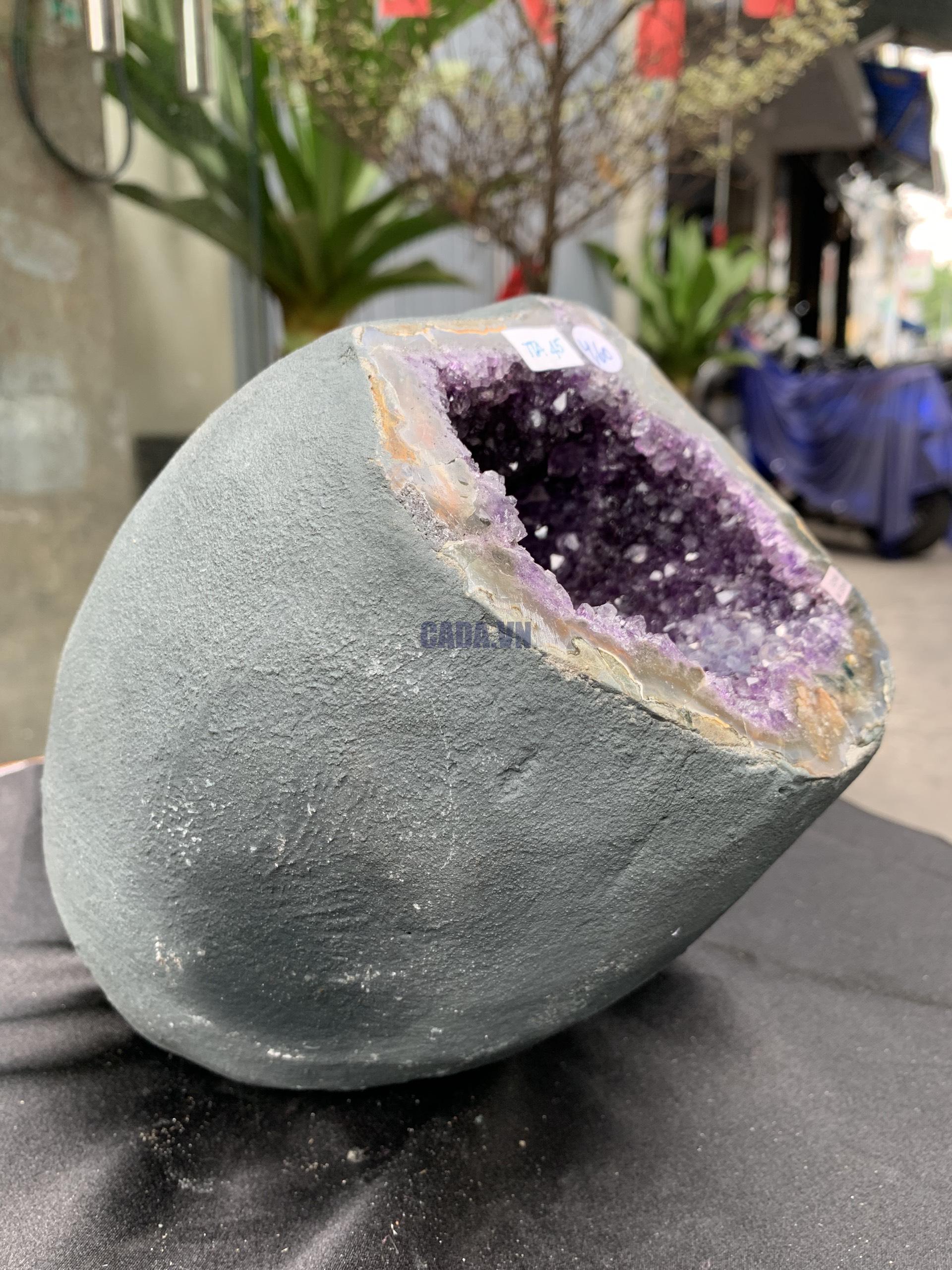 Túi Tiền – Ổ Tụ Tài Thạch Anh Tím – Amethyst (TAT45), KT: 10,5x11x20CM, KL : 4,525kg