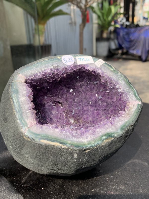 Túi Tiền – Ổ Tụ Tài Thạch Anh Tím – Amethyst (TAT46), KT: 11x9x18CM, KL : 3,235kg