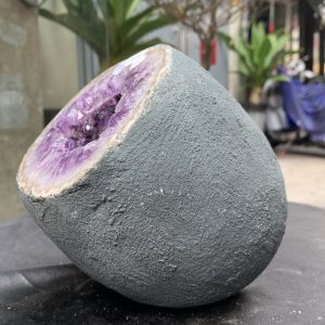 Túi Tiền – Ổ Tụ Tài Thạch Anh Tím – Amethyst (TAT47), KT: 13x11x16CM, KL : 3,45kg