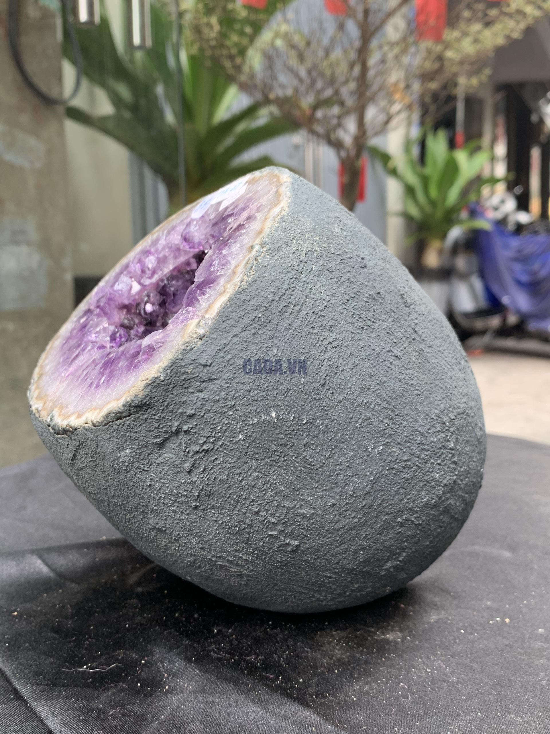 Túi Tiền – Ổ Tụ Tài Thạch Anh Tím – Amethyst (TAT47), KT: 13x11x16CM, KL : 3,45kg