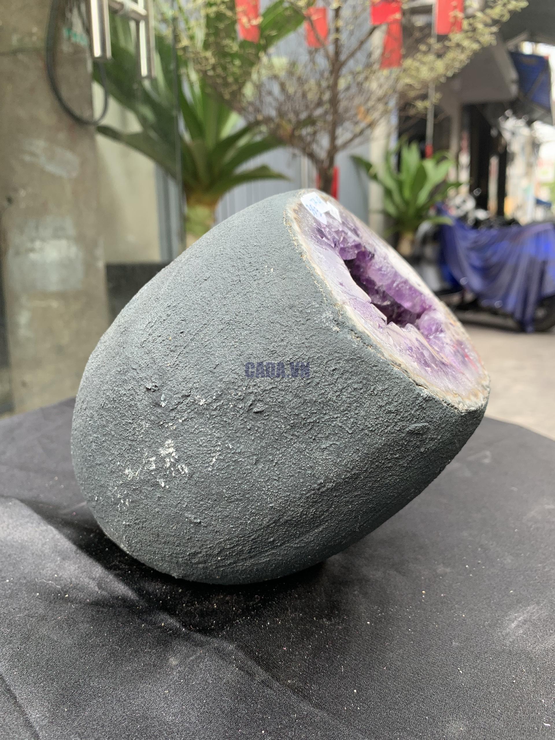 Túi Tiền – Ổ Tụ Tài Thạch Anh Tím – Amethyst (TAT47), KT: 13x11x16CM, KL : 3,45kg