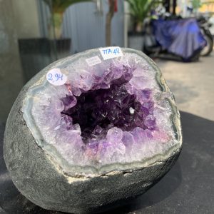 Túi Tiền – Ổ Tụ Tài Thạch Anh Tím – Amethyst (TAT48), KT: 10x9x16CM, KL : 2,885kg