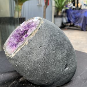 Túi Tiền – Ổ Tụ Tài Thạch Anh Tím – Amethyst (TAT48), KT: 10x9x16CM, KL : 2,885kg