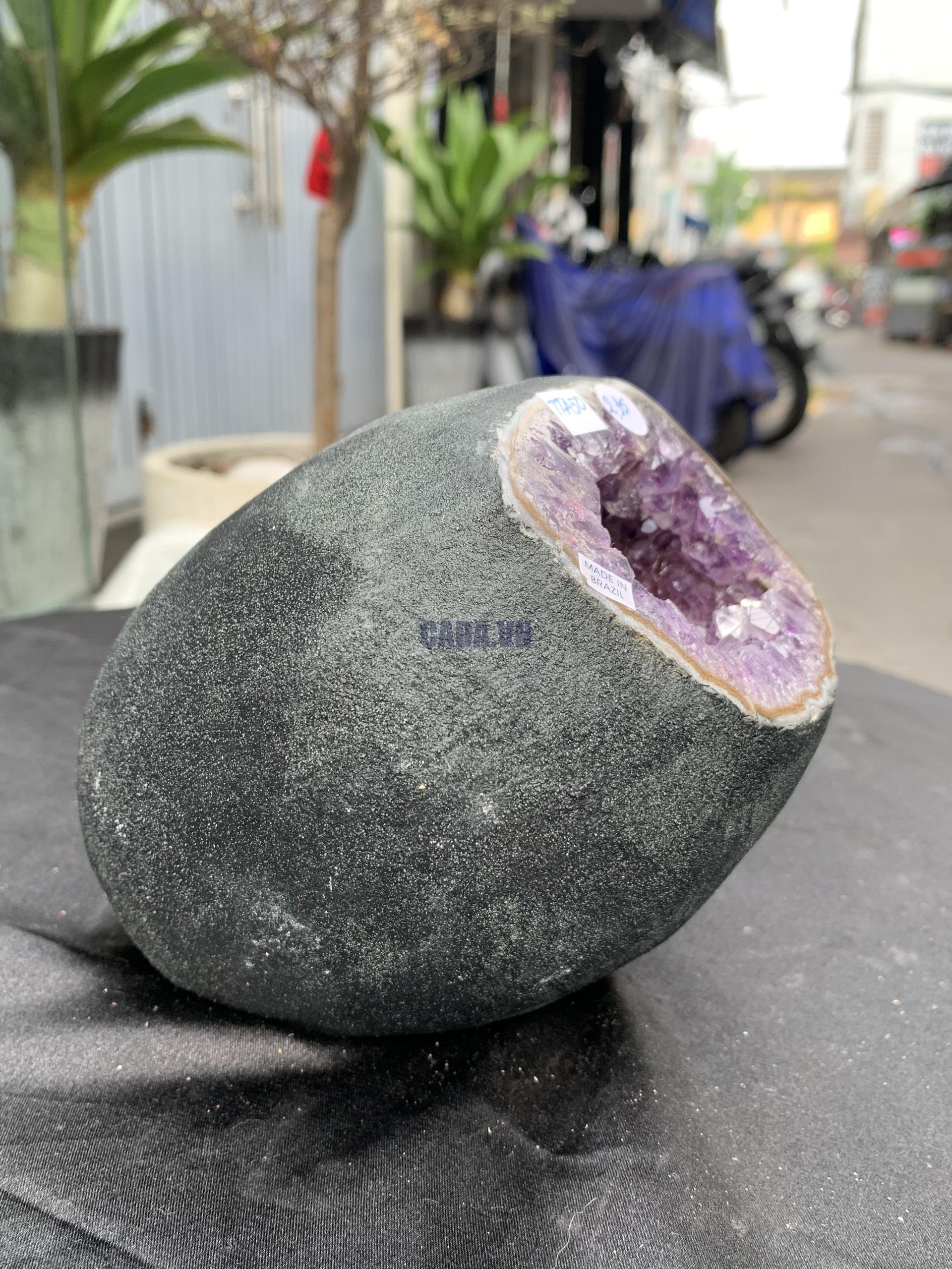 Túi Tiền – Ổ Tụ Tài Thạch Anh Tím – Amethyst (TAT50), KT: 9x7x15CM, KL : 2,125kg