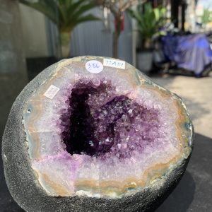 Túi Tiền – Ổ Tụ Tài Thạch Anh Tím – Amethyst (TAT51), KT: 11x10x17CM, KL : 3,785kg