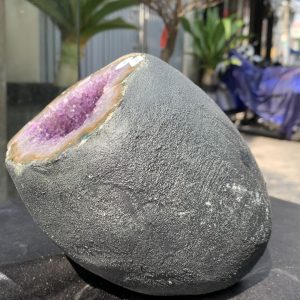 Túi Tiền – Ổ Tụ Tài Thạch Anh Tím – Amethyst (TAT51), KT: 11x10x17CM, KL : 3,785kg