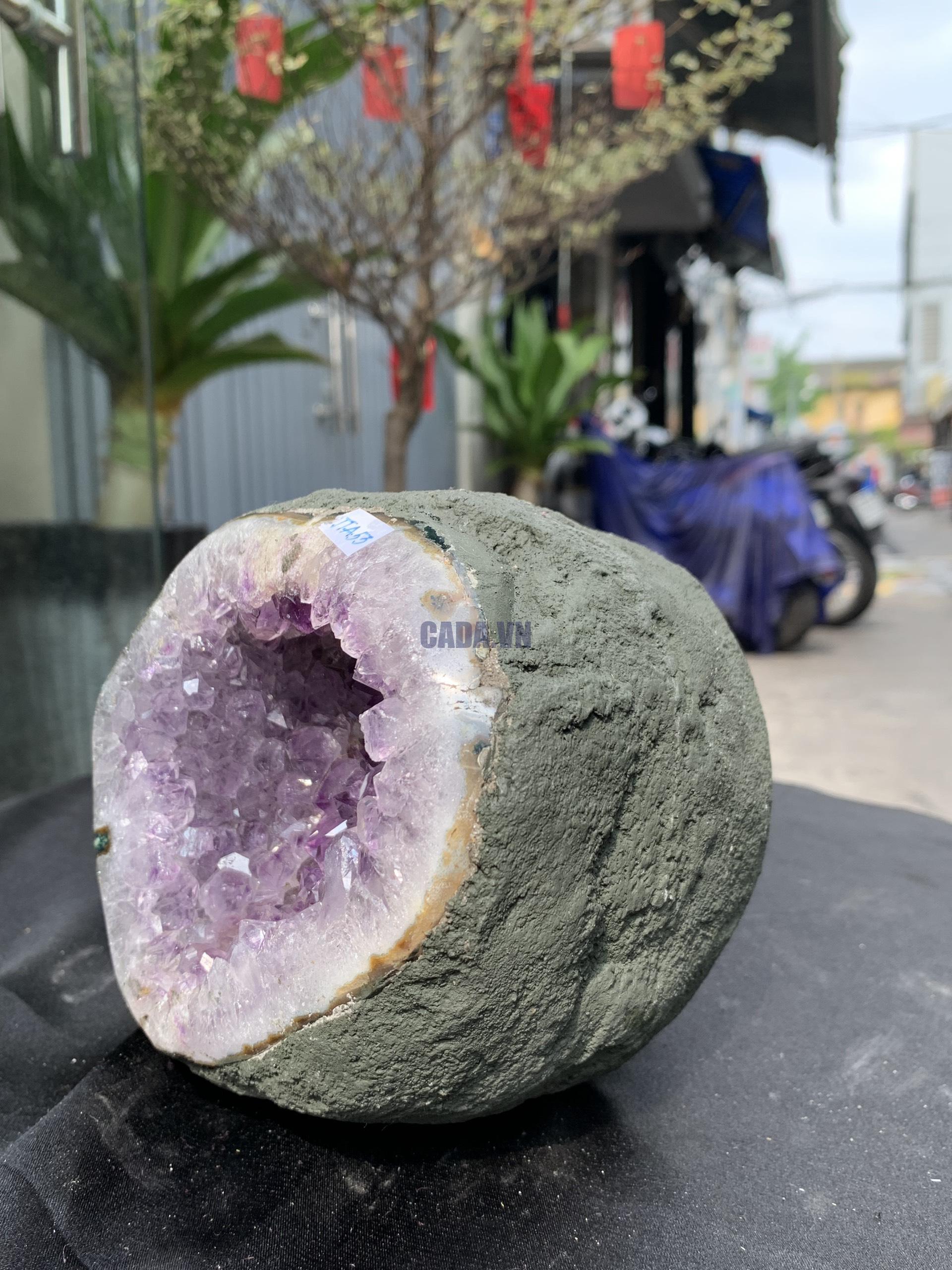 Túi Tiền – Ổ Tụ Tài Thạch Anh Tím – Amethyst (TAT53), KT: 13x11x13CM, KL : 2,6kg