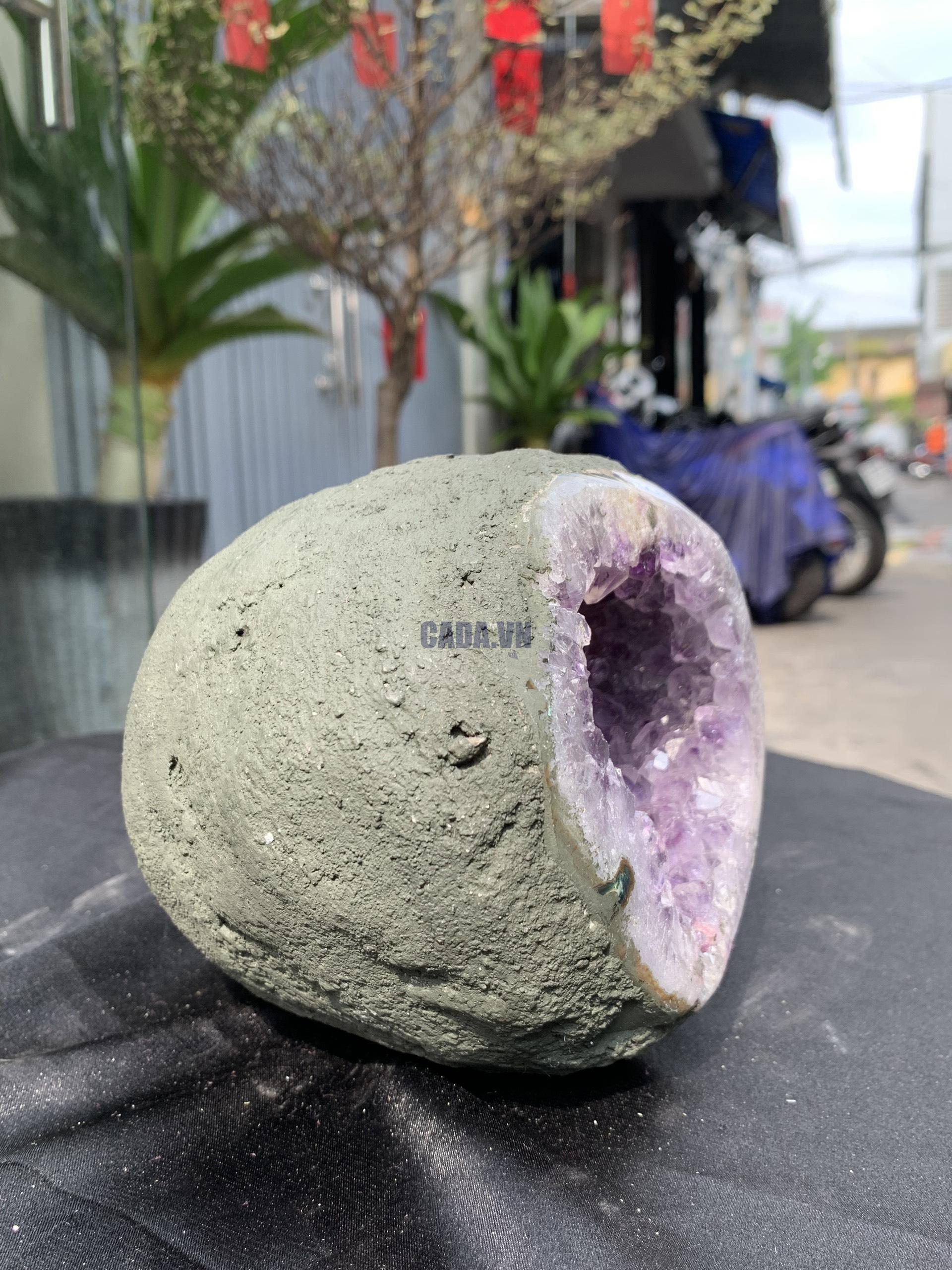 Túi Tiền – Ổ Tụ Tài Thạch Anh Tím – Amethyst (TAT53), KT: 13x11x13CM, KL : 2,6kg