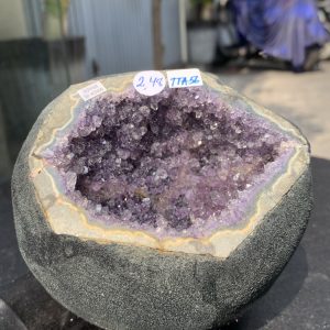 Túi Tiền – Ổ Tụ Tài Thạch Anh Tím – Amethyst (TAT56), KT: 10x8x16CM, KL : 2,45kg
