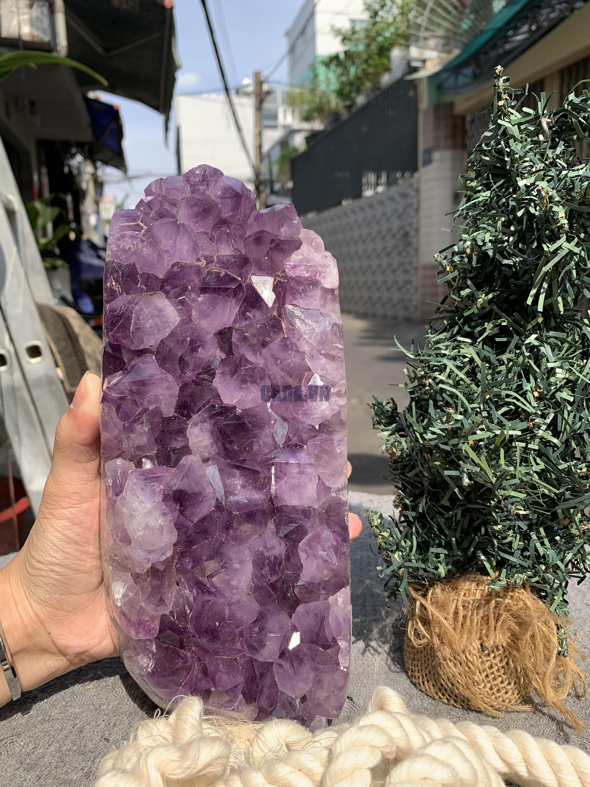 VỈ MẦM THẠCH ANH TÍM (VM06), KT: 12*9,5CM - KL: 2,85KG | CADA DECOR