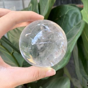 QUẢ CẦU THẠCH ANH TRẮNG (BTR80) ĐK: 6,051CM - KL: 304GRAM | CADA DECOR