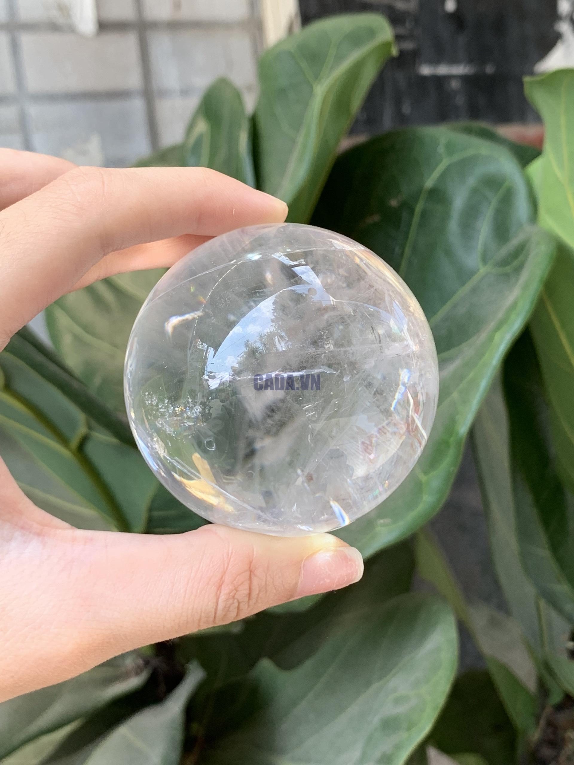 QUẢ CẦU THẠCH ANH TRẮNG (BTR80) ĐK: 6,051CM - KL: 304GRAM | CADA DECOR QUẢ CẦU THẠCH ANH TRẮNG (BTR80) ĐK: 6,051CM - KL: 304GRAM | CADA DECOR